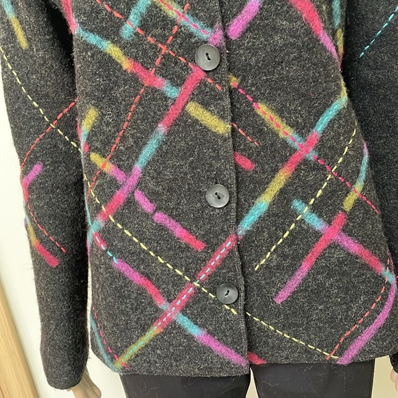 Susan Bristol boiled wool cardigan blazer medium - Picture 3 of 6